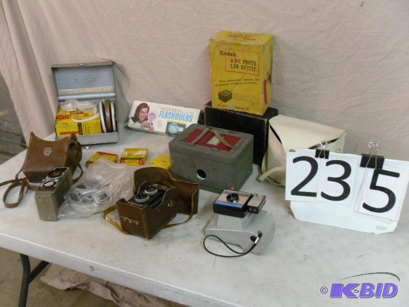 lot 235 image: Box of Old Cameras and More. Kodak Photo Lab ...