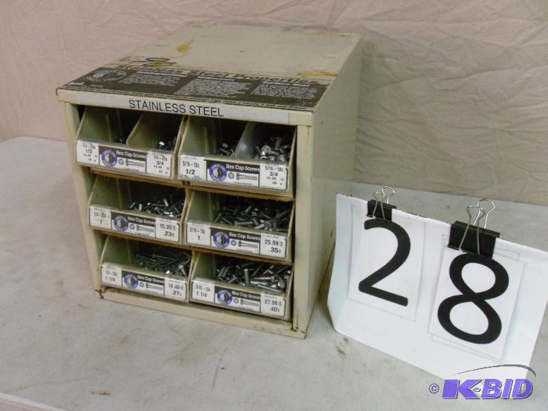 lot 28 image: Hillman 6 drawer hardware organizer FULL of S...