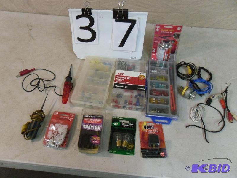 lot 37 image: Lot of Electrical Tools and Supplies. Auto Fu...