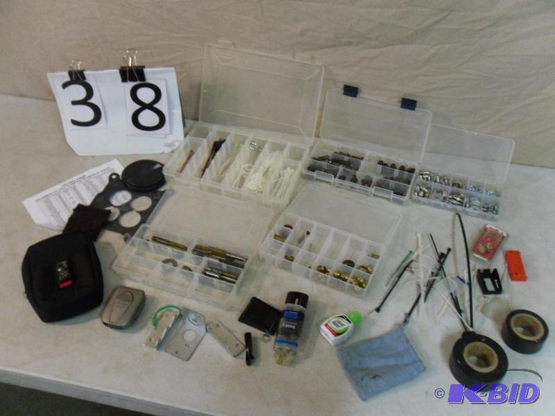 lot 38 image: 5 Assorted Organizer with Hardware, Taps, Ele...