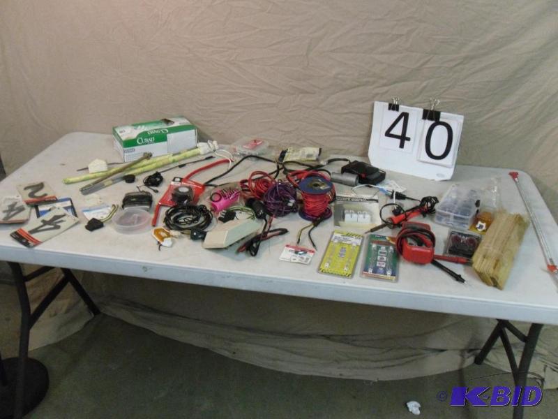 lot 40 image: Craftsman Multi Meter, Electrical Wire, Parts...