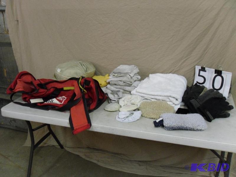 lot 50 image: Car Cover (size large), Shop Towels, Marlboro...