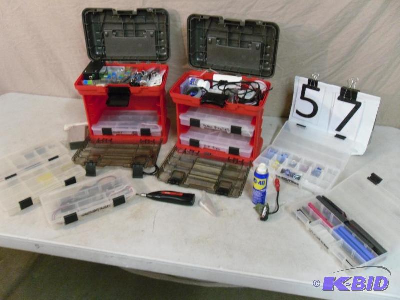 lot 57 image: Lot of 2 Hardware Storage Organizers with Rem...