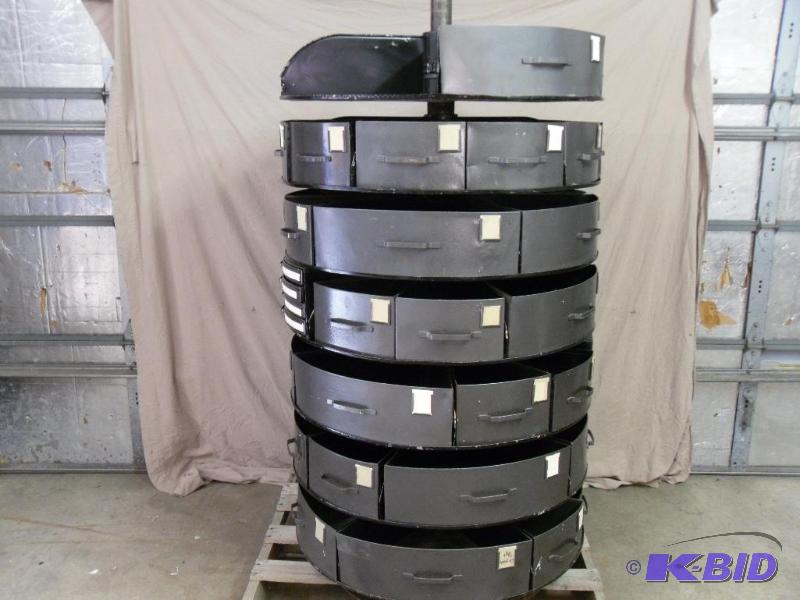 lot 7 image: Industrial Rotating Storage  Parts Organizer...