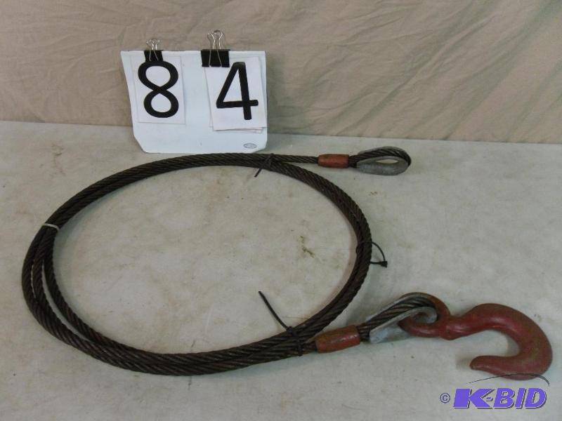 lot 84 image: 12" tow cable. Estimated over 10 long....