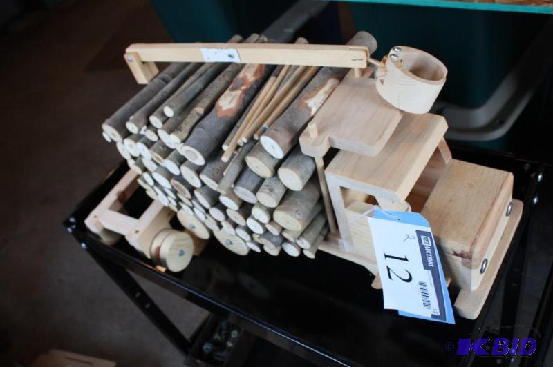lot 12 image: Lot of (2) items including a wooden lumber tr...