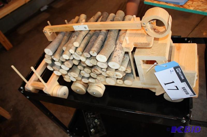 lot 17 image: Lot of (2) items including a wooden lumber tr...