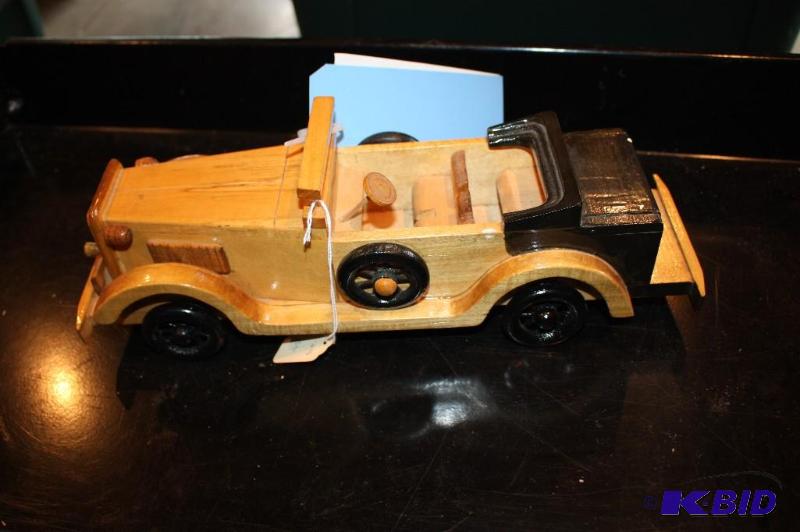 lot 19 image: A wooden vintage car toy...