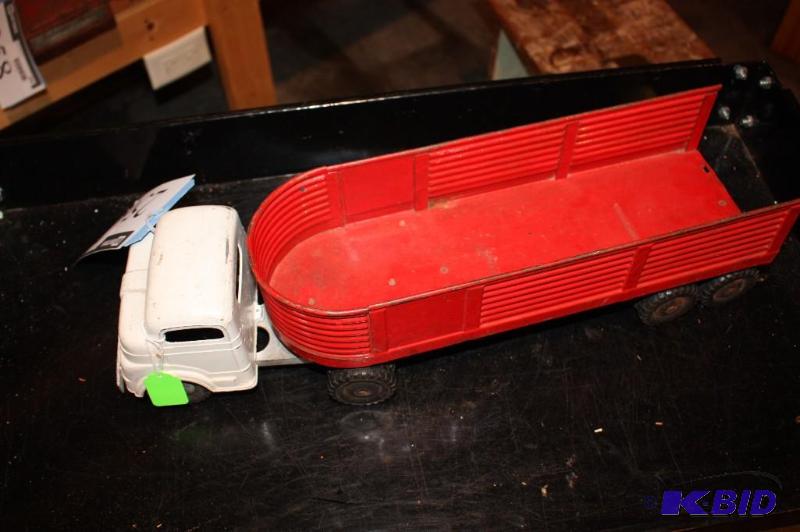 lot 256 image: Steel cargo company trailer and toy truck...