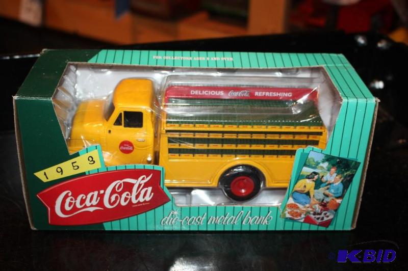 lot 307 image: CocaCola 1953 die-cast metal bank ...