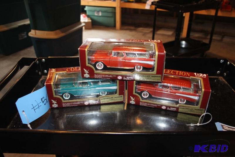 lot 501 image: Lot of (3) 1957 Chevrolet nomads die-cast met...