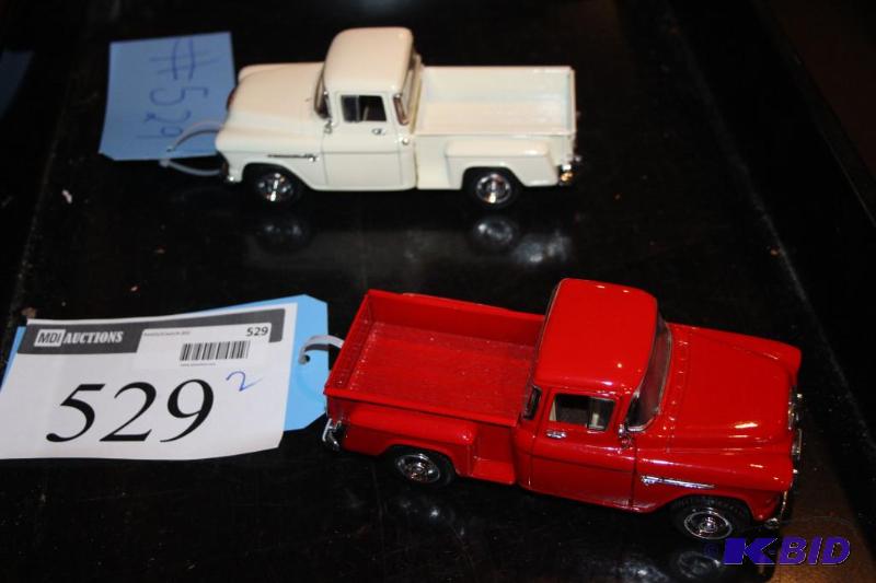lot 529 image: Lot of (2) 1955 Chevy stepside toy trucks 12...