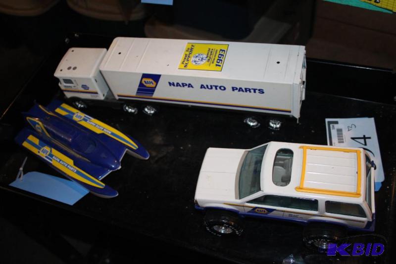 lot 594 image: Lot of (3) items including a Napa semi truck ...