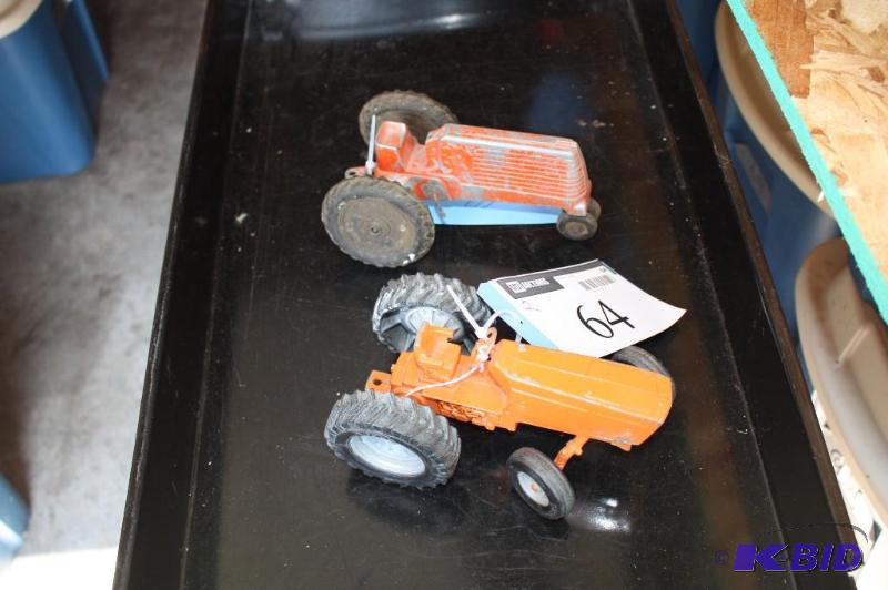 lot 64 image: Lot of (2) items including a red toy tractor ...