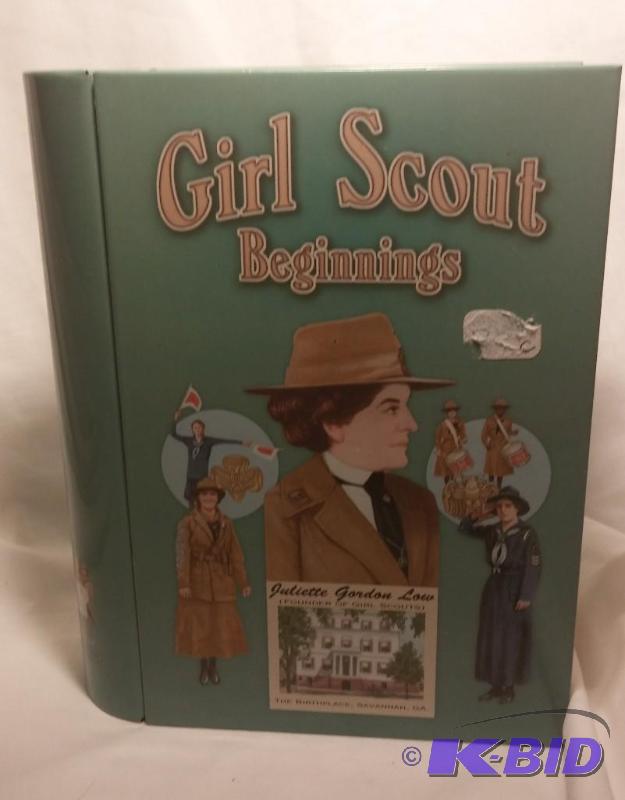 lot 30 image: GIRL SCOUT TIN BEGINNINGS BOOK STYLE JULIETTE...
