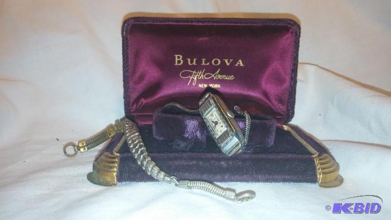 1923 Ladies Bulova Watch--Case and extra band...