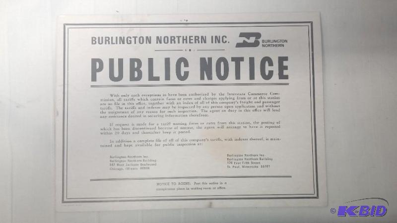 Vintage Public Notice Sign from Burlington No...