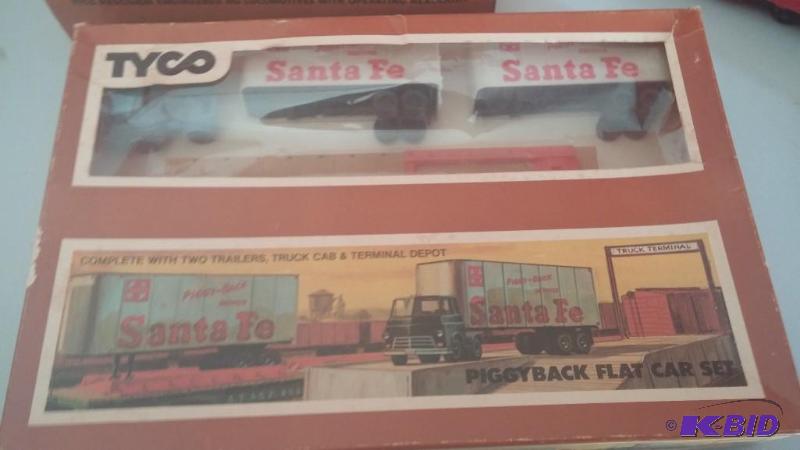 Piggy Back Flat Car Depot Set, Blue Truck ATS...