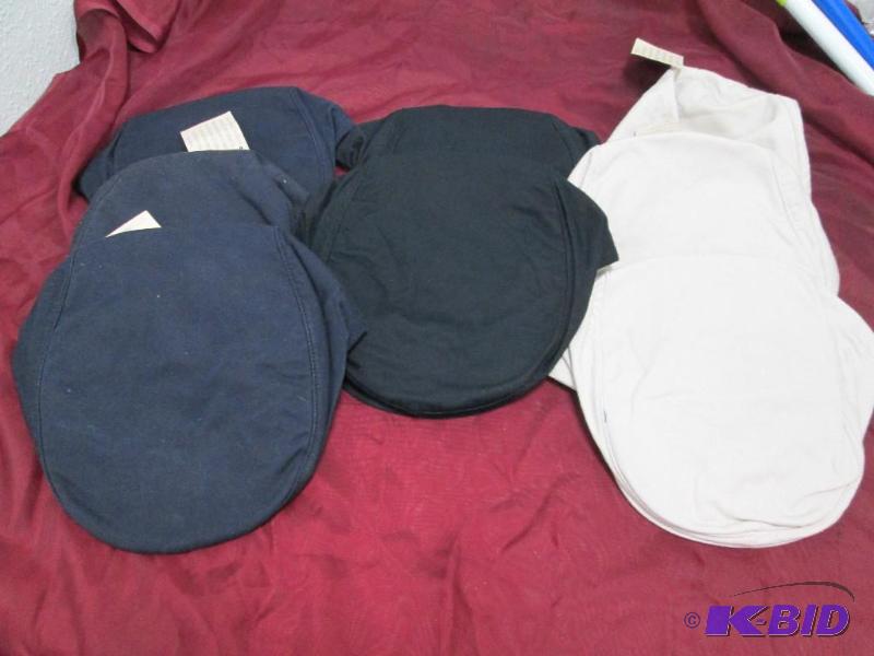 Qty 8 Superior head ware Navy, Black, and off...