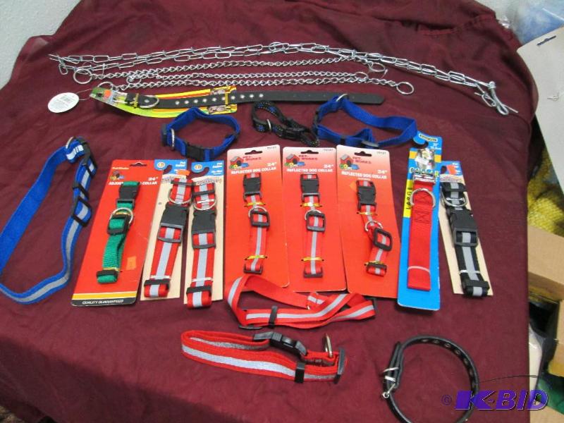 Qty one chain, 3 chain collars, 3 Blue collar...