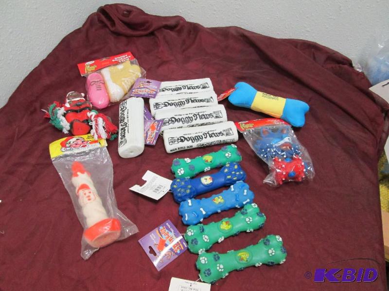 Assortment of squeak dog toys...