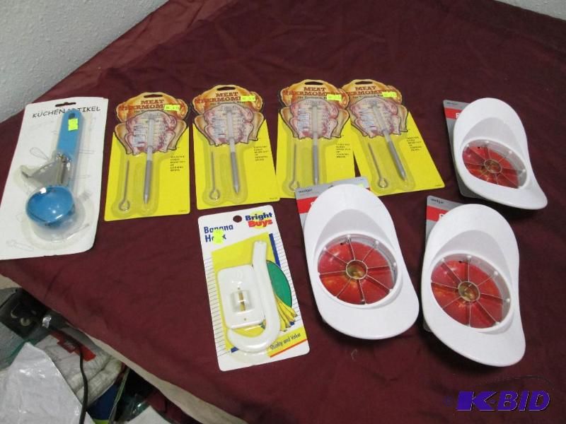 Qty 3 Good cook wedge (apples), 4 Meat Thermo...