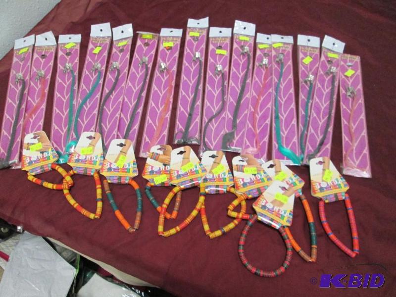 Qty 18 Flashing Braids colors green, pink, an...