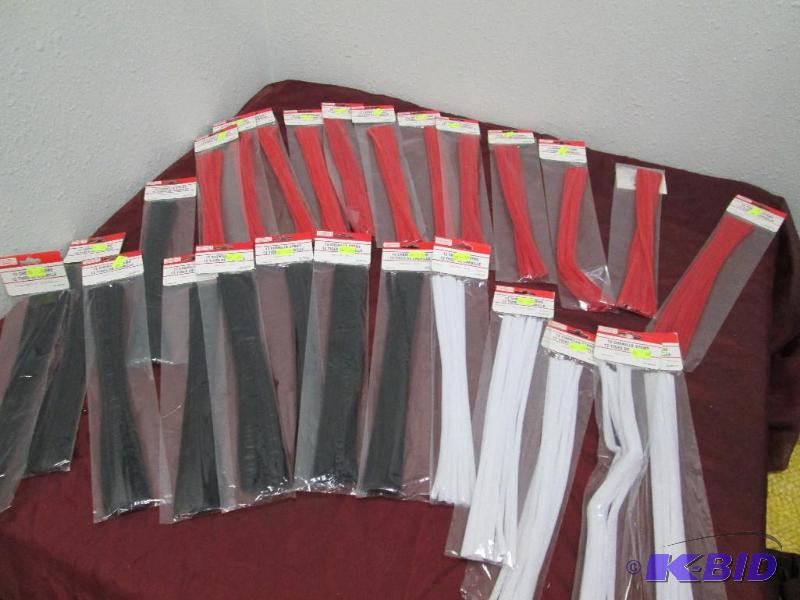 Qty 6 white 12 Chenille stems, 12 red, and 9 ...