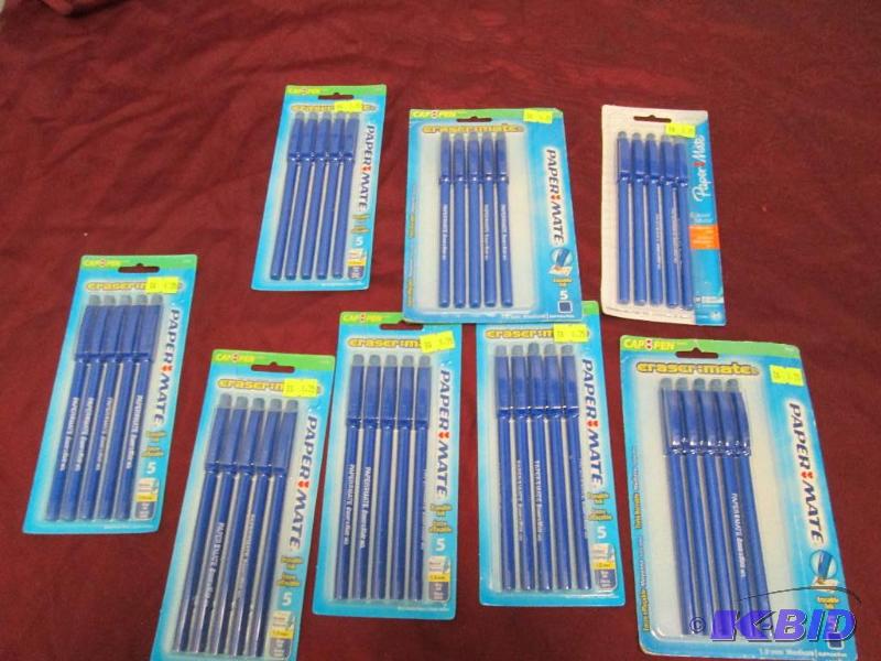 Qty 8 Paper Mate Erasable Ink Blue Ink...