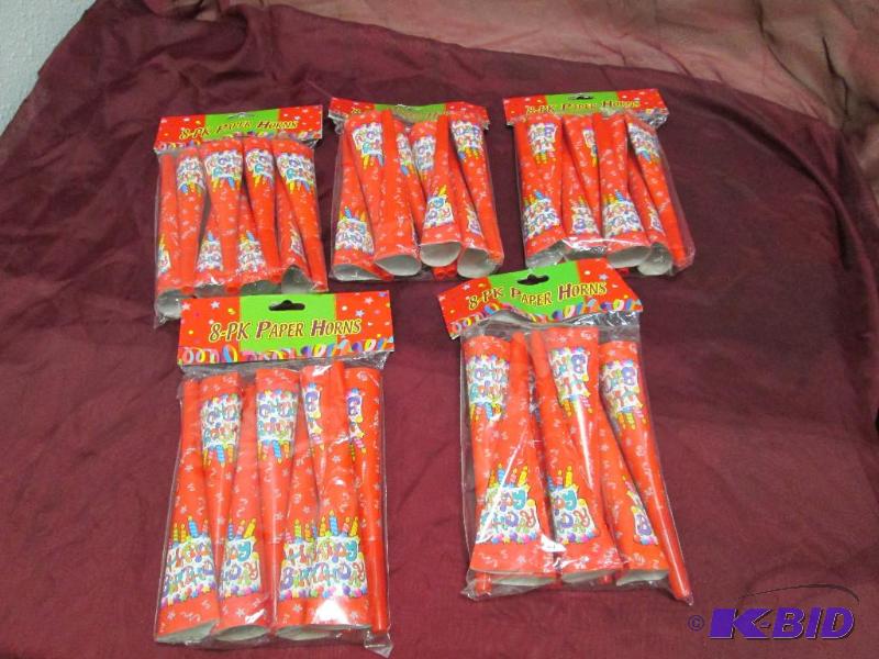 5 bags of 8 paper horns...