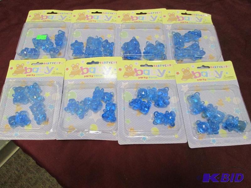 Qty 8 Baby party favor (blue teddy bears)...