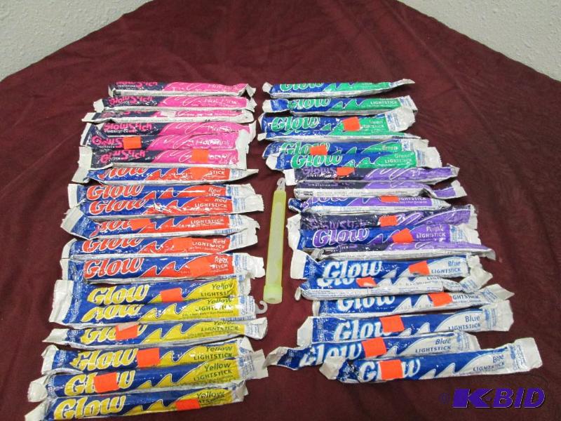 Qty 36 Glow Sticks, in yellow, green, purple,...