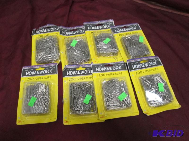 Qty 8 pkg of Paper clips (200 in each box)...