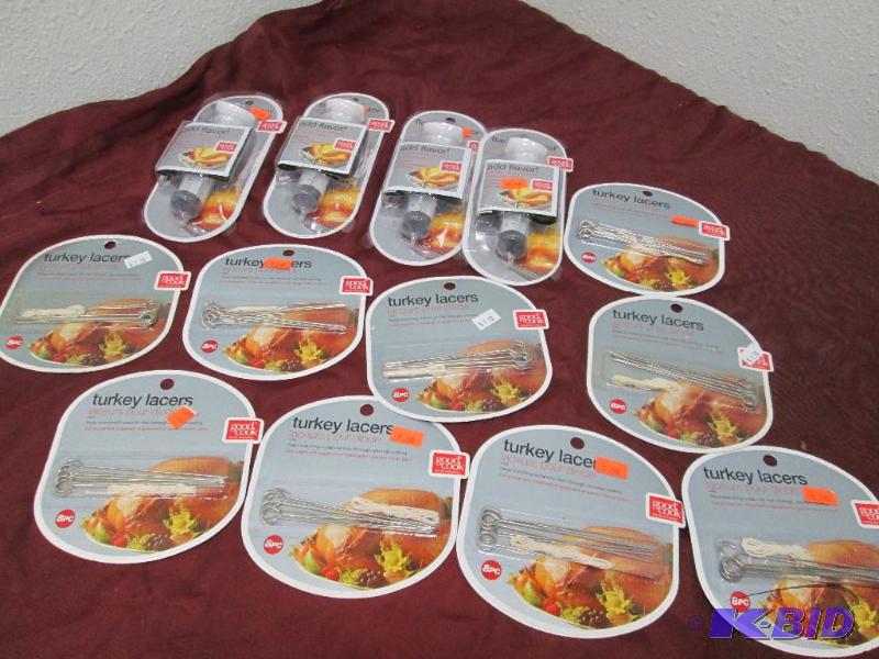 Qty 9 Turkey lacers, and 4 Good cook flavor i...