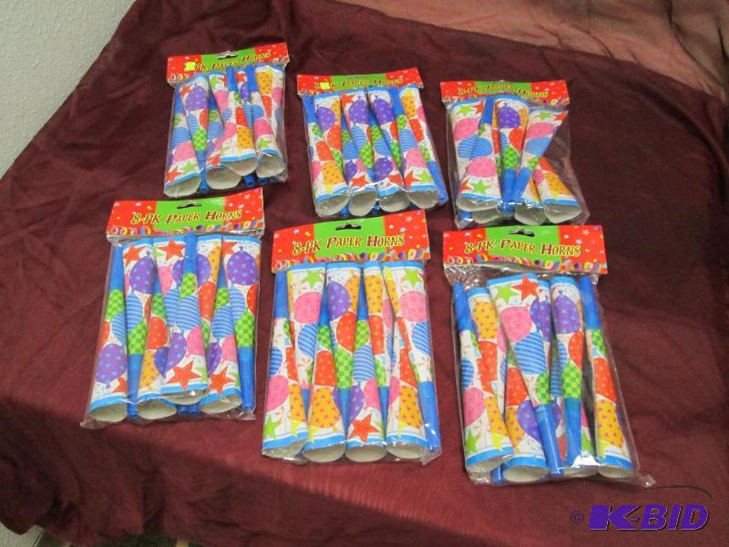 6 bags of 8 paper horns...