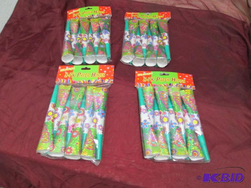 4 bags of 8 paper horns...