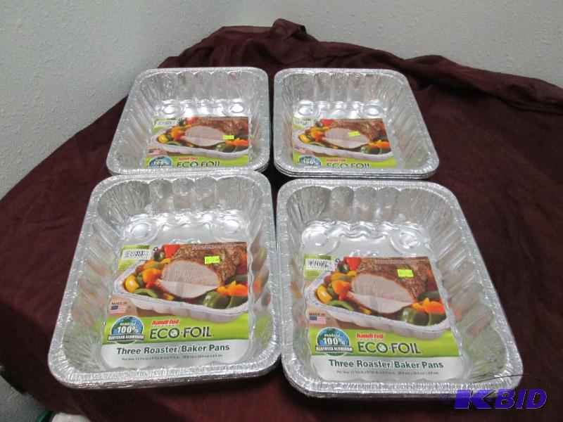 Qty 4  Eco-Foil three roaster baker pans Siz...