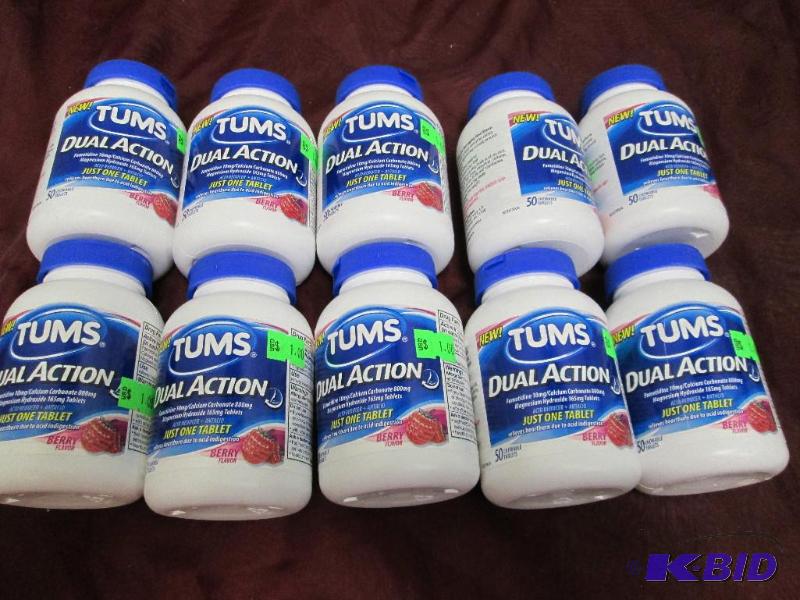 Qty 10 Tums Dual Action Berry Flavor 50 chewa...
