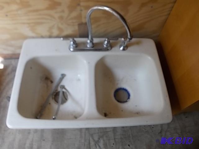 Used Cast Iron Sink With Water Fixtures...
