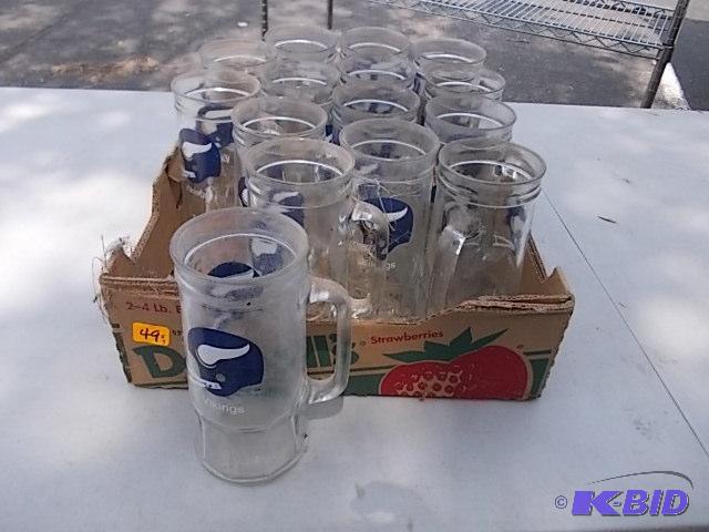 15 Glass Minnesota Viking MugsSteins...