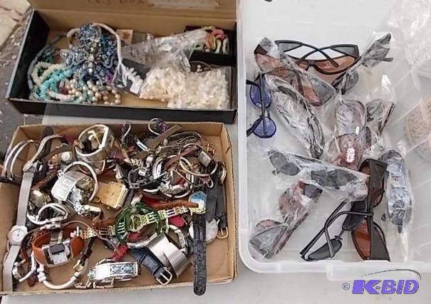 3 Box Lots New Jewelry, Watches, Sunglasses...