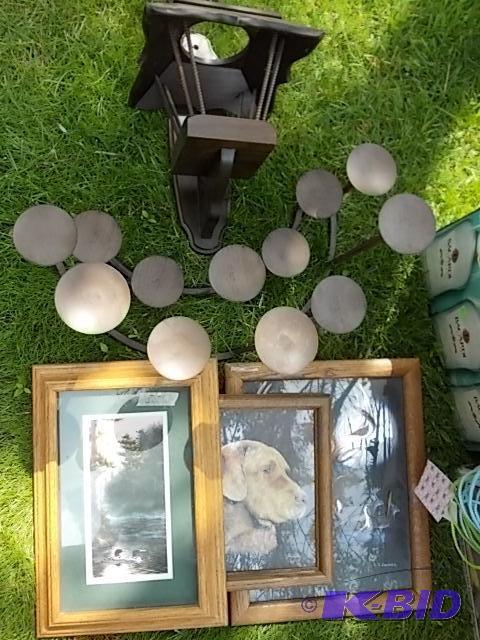 3 Outdoor Pictures, Candle Holders...