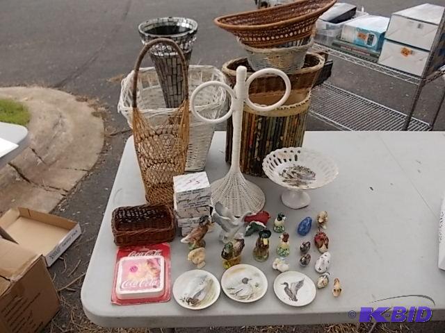 Wicker &amp Bird Figurines...
