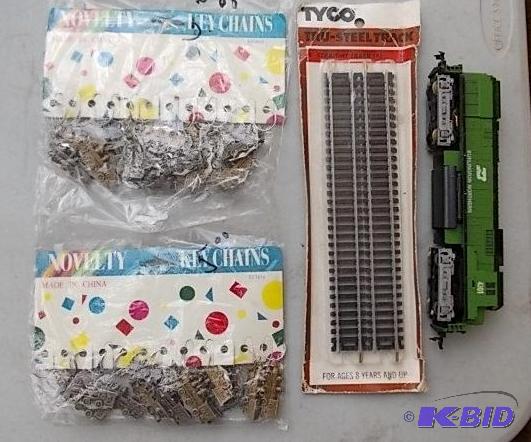 Tyco Steel Track, BN Engine, Assorted Train K...