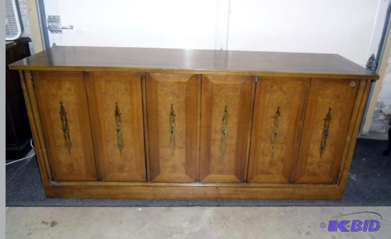 lot 20010 image: Custom Made Buffet by Rway  Silverware Drawer on Wheels