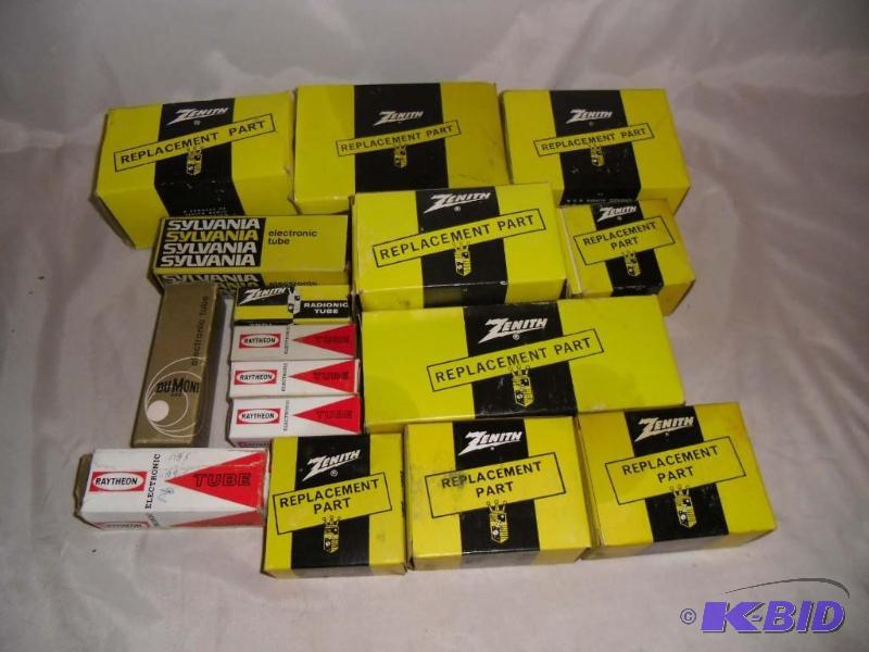 lot 20015 image: Lot Zenith Replacement Parts Horiz & Vert Module and Sylvania & Raytheon Electronic Tubes TV Radio