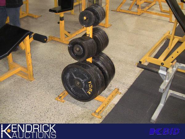 lot 101 image: Weight Tree of 805.5 LBS of Milled York Plate Weights