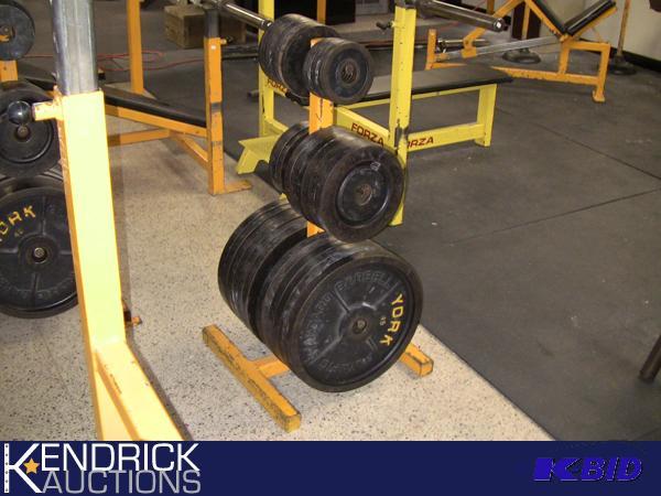 lot 103 image: Weight Tree of 785 LBS of Milled York Plate Weights