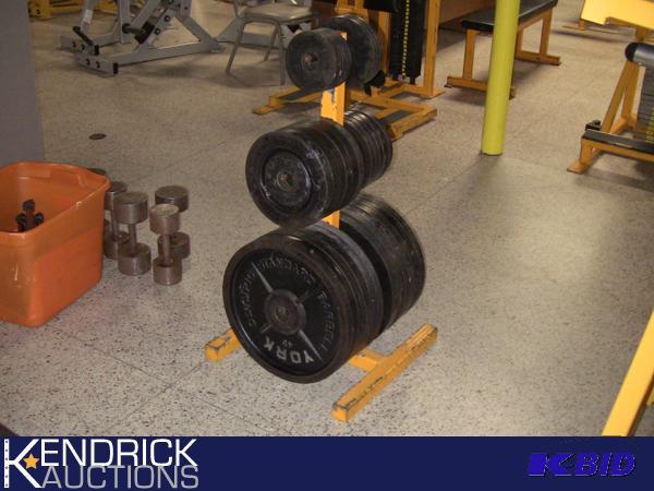 lot 107 image: Weight Tree of 772.5 LBS of Milled York Plate Weights