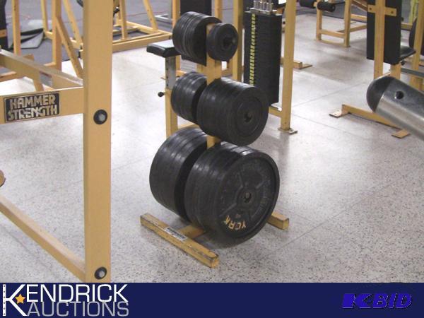 lot 109 image: Weight Tree of 815 LBS of Milled York Plate Weights
